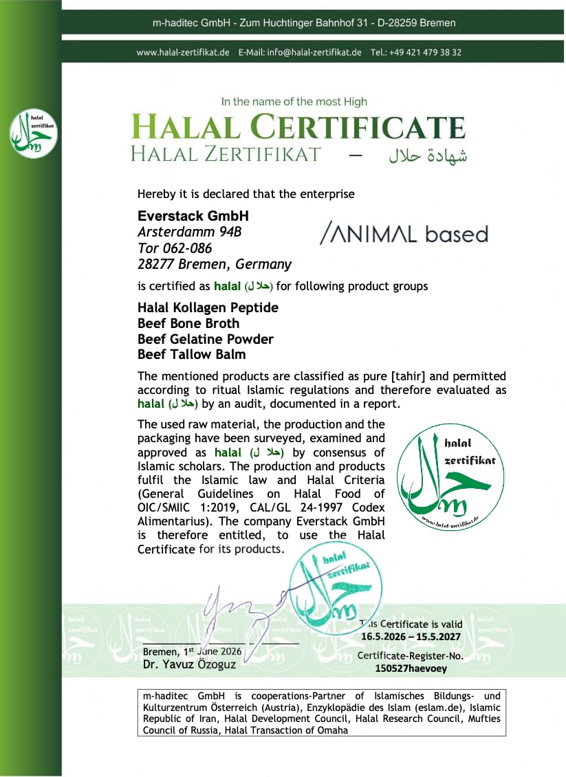Animal Based Beef Tallow Balm 110ml - Rindertalg Gesichtscreme - Natürliche Hautpflege mit Rinderfett, Olivenöl, Bienenwachs & Vitamin E - Beef Tallow Creme - Beef Tallow Skincare - halal