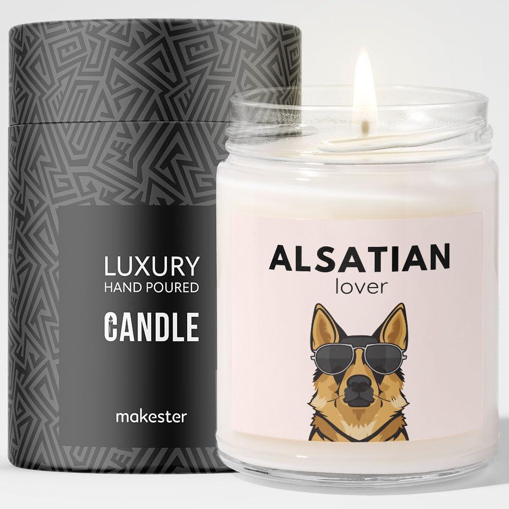 Alsation Gift - Luxury Soy Wax Candle - Vanilla, Jasmine, Sugared Almond - Makester โ image 1