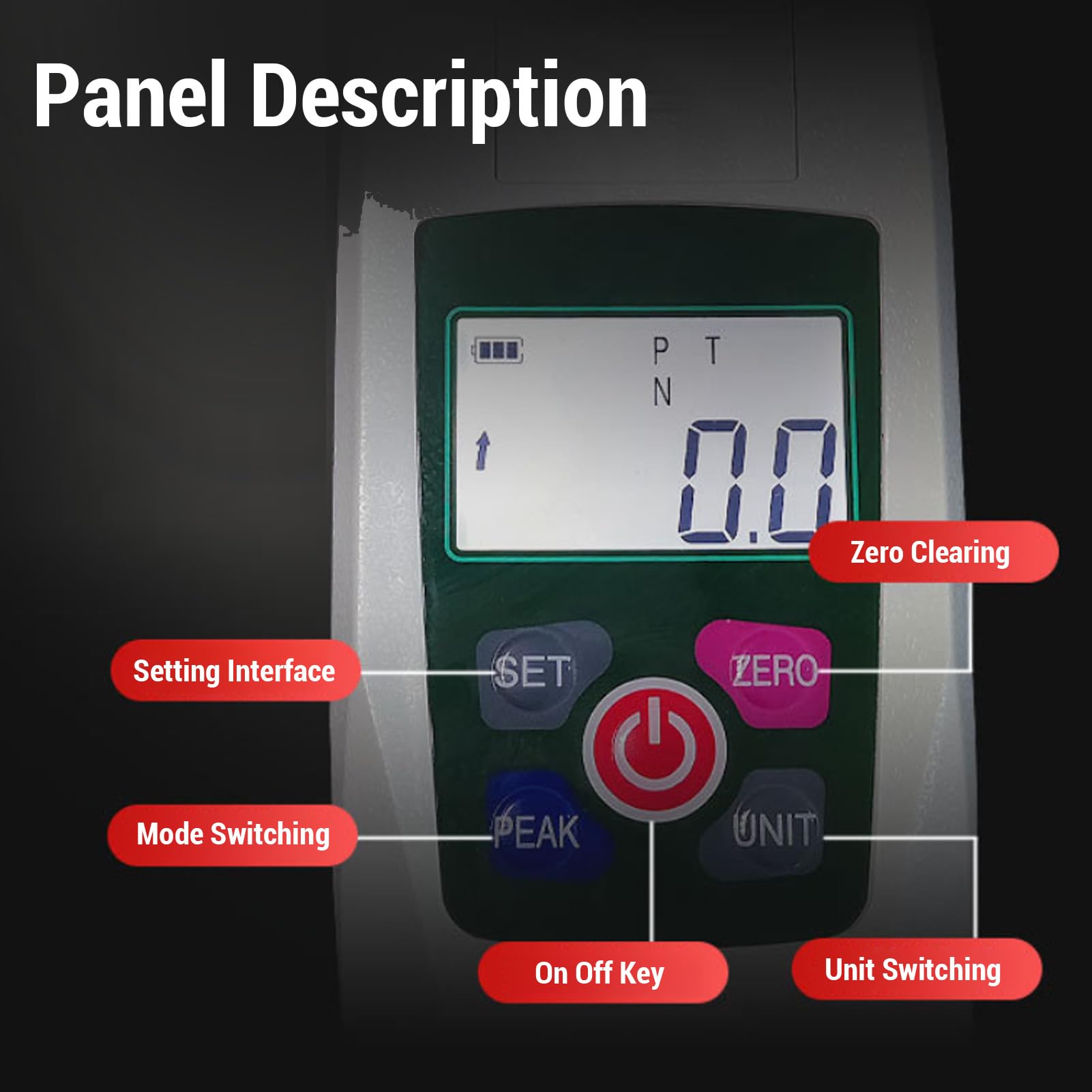 Fafeicy Misuratore di Digitale 50N Schermo LCD Retroilluminato Portatile 4 unità N Kg Lb Oz Dinamometro Push Pull Commutabile per Prove Sui Materiali di Laboratorio