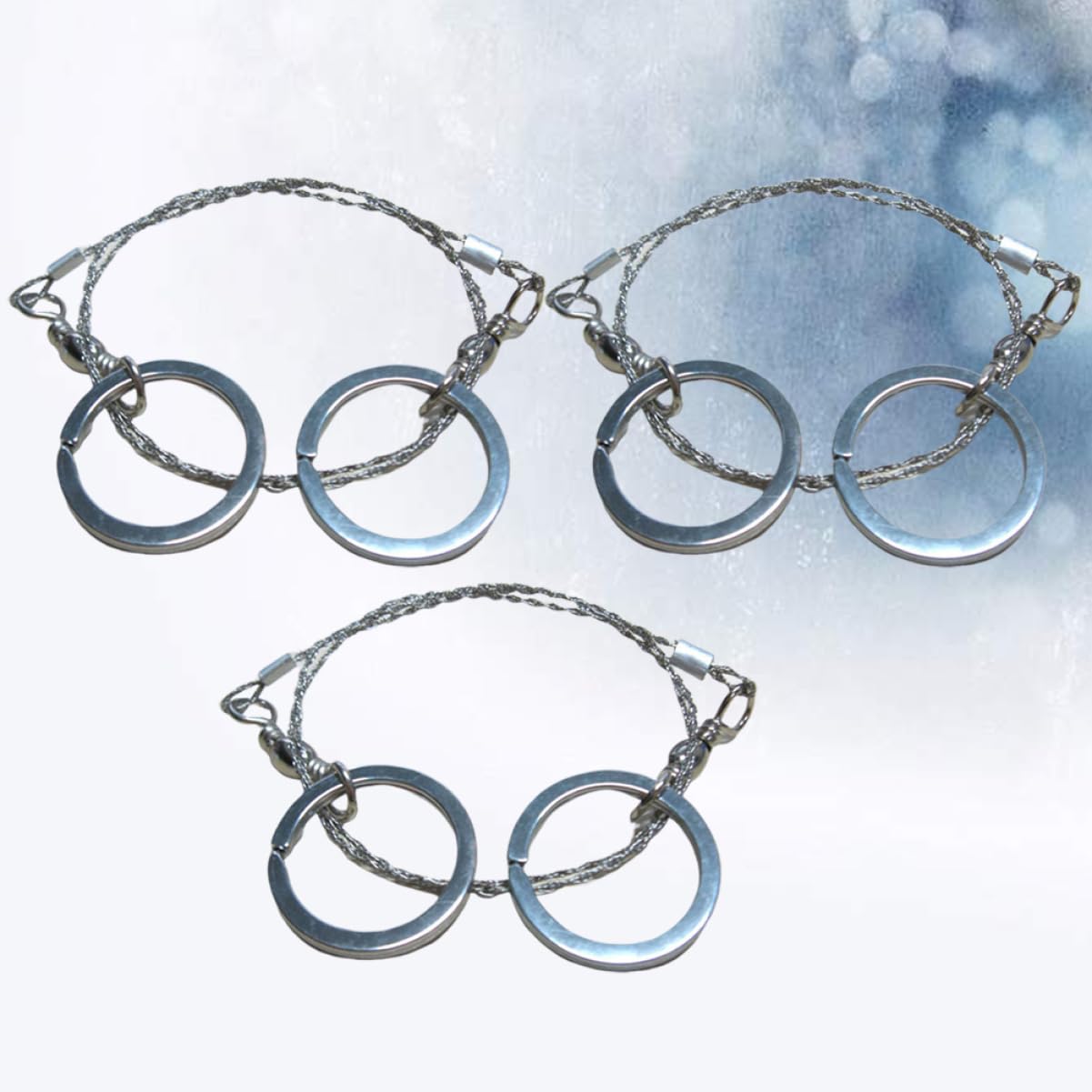 Mipcase 3Pcs Portable Survival Durable Wire Saws for Camping Hiking Hunting Outdoor Activities Lightweight Comfortable Grip for Efficient Use