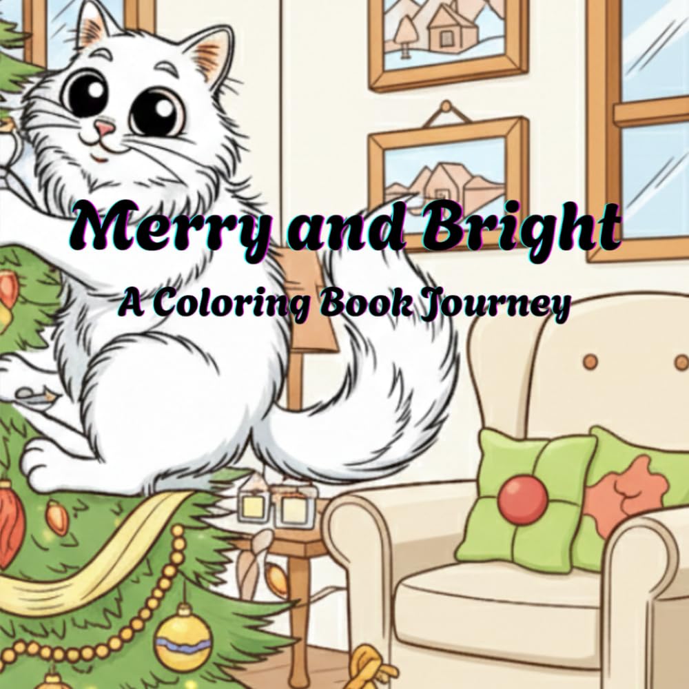 Merry and Bright: A coloring Journey Coloring Book