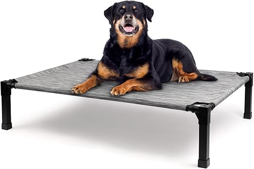 Miniatura 12 de Cama elevada refrescante para perros, catre elevado para perros con malla transpirable lavable y marco de metal, portátil para uso en exteriores e