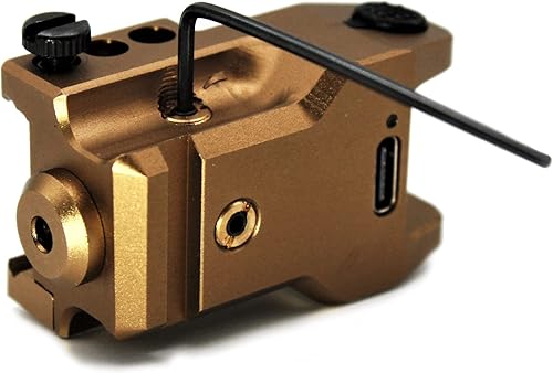 Miniatura 5 de HiLight Tactical Stealth Series - Blue Laser with Tan or Black Body - Military Grade Aluminum, Rechargeable Battery, Rail Mount, Fits Subcompact,