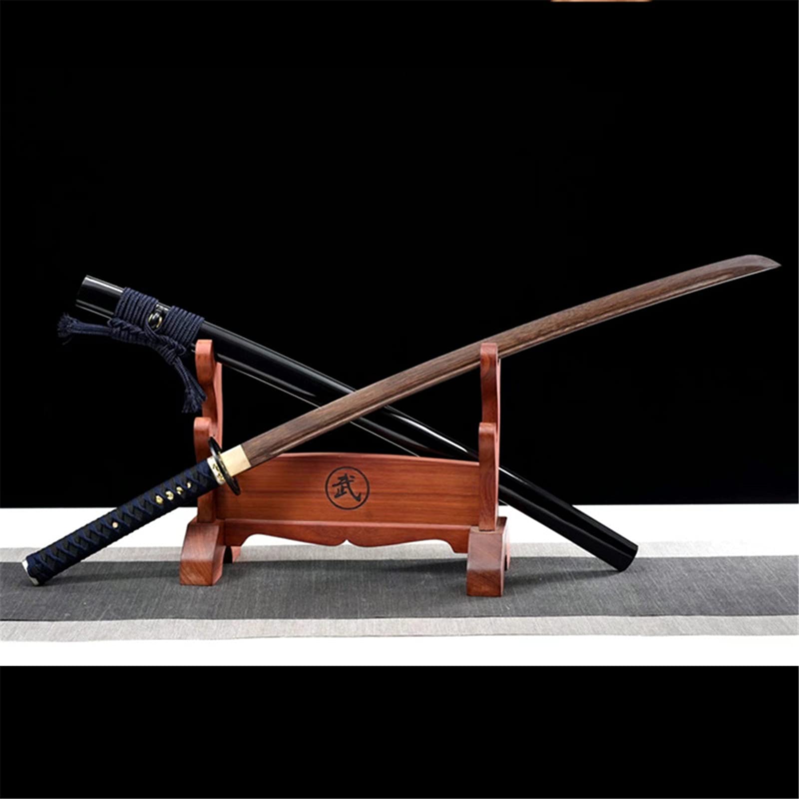 Épée de samouraï en Palissandre de 103cm avec Gaine, Katana en Bois, Bokken Fait à la Main pour l'entraînement de Kendo, Affichage à la Maison, Cosplay, Collection-C Style