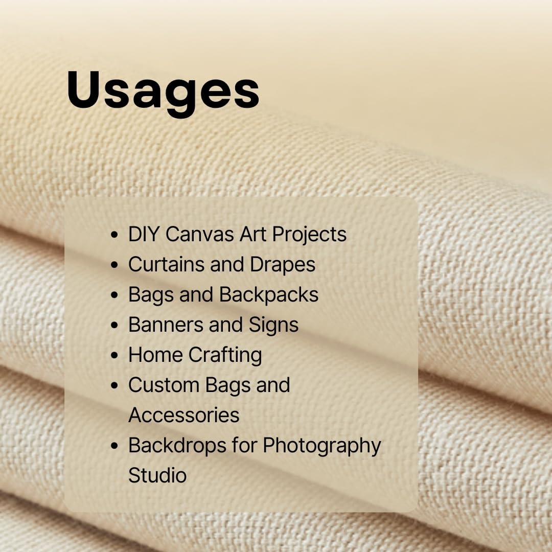 Marsidian Natural Canvas 12 Oz - Duck Fabric - 72in x 25 Yard Roll - Heavy Duty Cotton Material for Upholstery, Tents, Outdoor Gear, Bags, Crafting, DIY Projects - Image 5