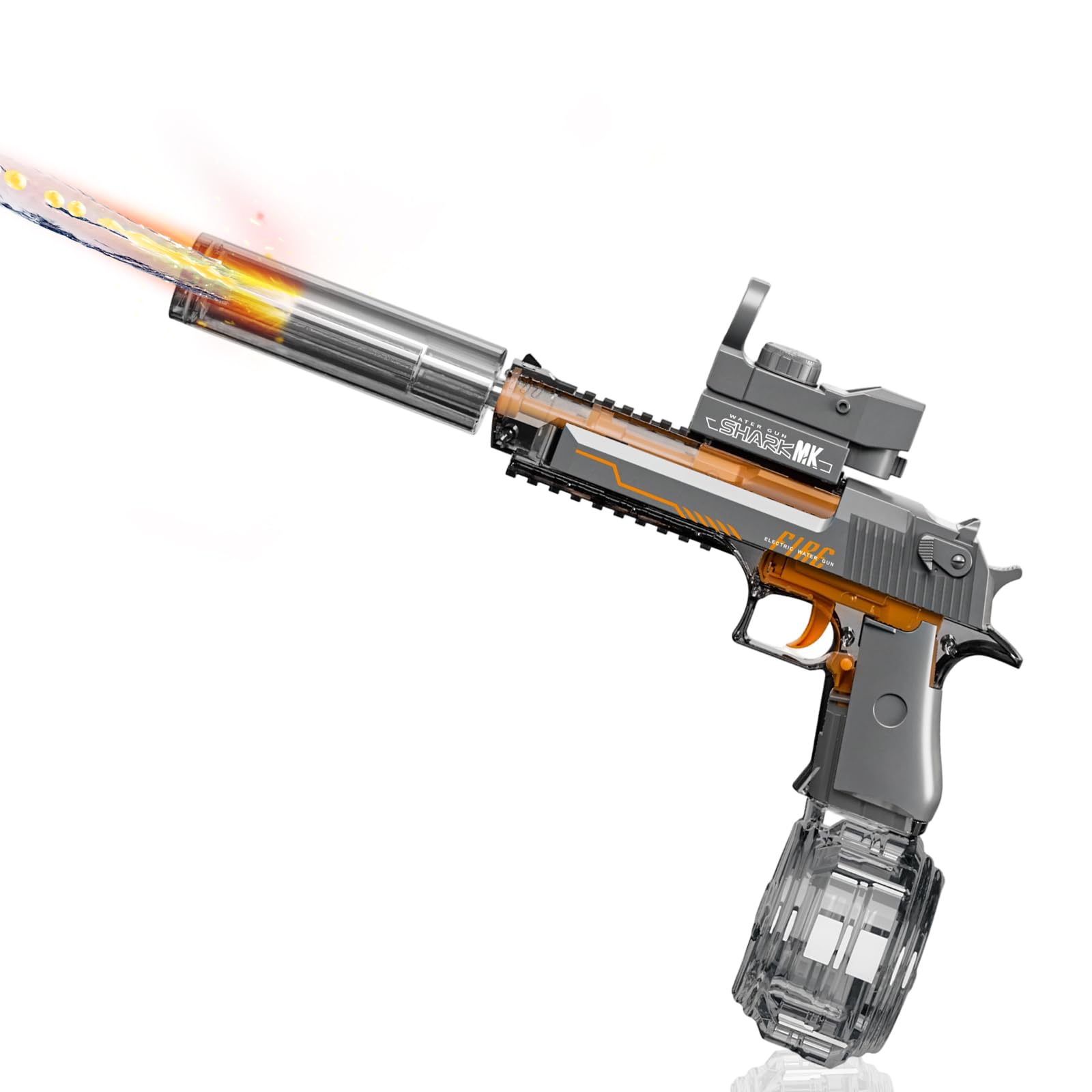 UROINT Electric Water Gun for Kids, Powerful Automatic Water Pistol Blaster Toys with Led Light, Transparent Squirt Gun Electric Long Range Pool Party Gift for Adult Boys Girls (Desert Eagle Black) — image 1