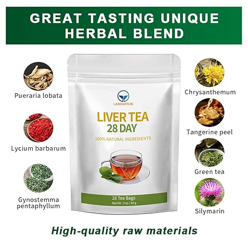 Miniatura 2 de Té de hígado de cardo mariano para 28 días, té de hierbas orgánicas para el cuidado del hígado, té de apoyo hepático nutritivo diario ayuda a la