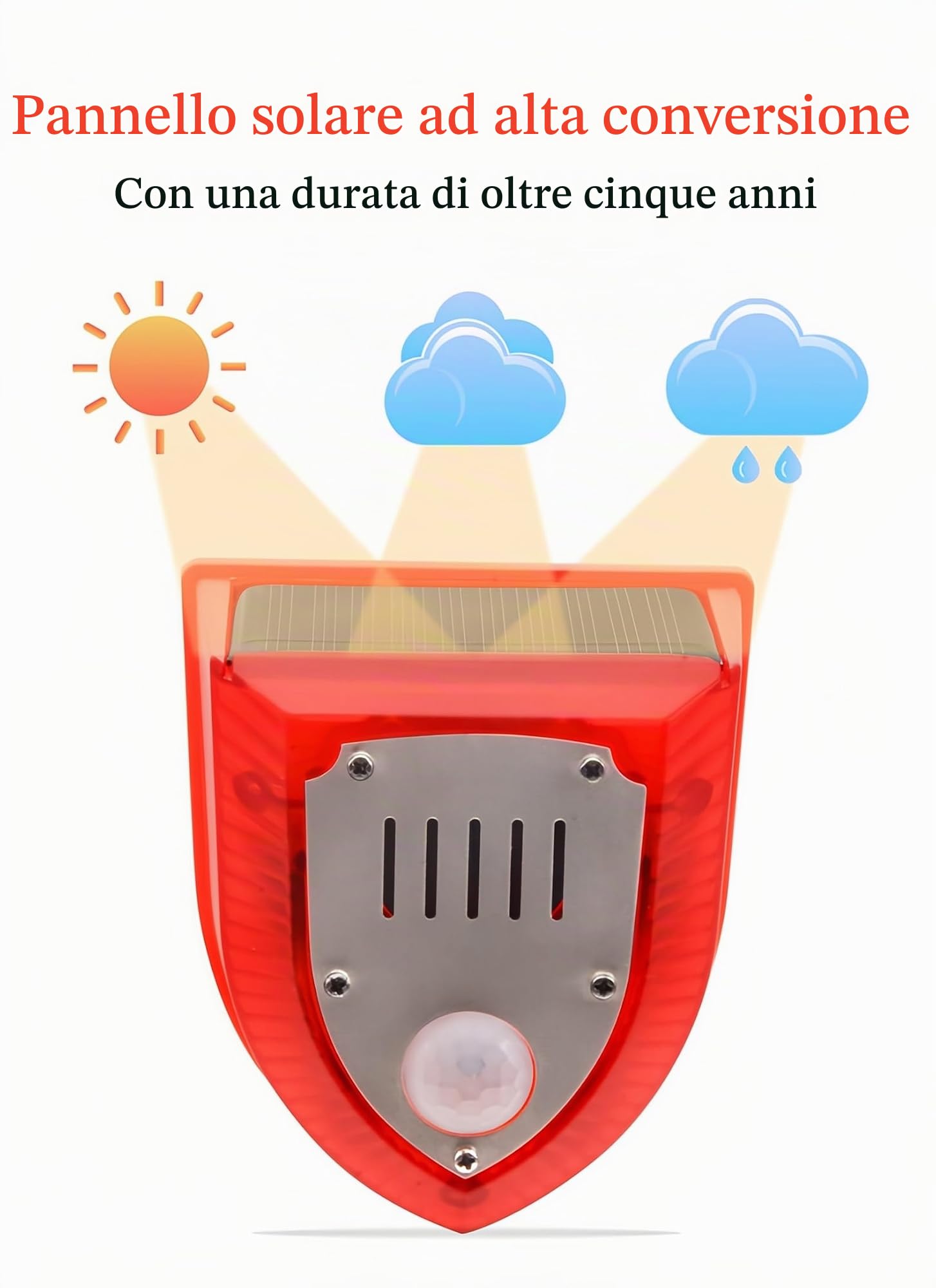 3 Pack Solar sicurezza allarme luci sensore di movimento suoni di sparo e abbaiare suono 129dB Loud IP65 impermeabile luce strobo lampada di avvertimento per esterni