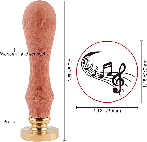 Miniatura 2 de SUPERDANT Letras de música sello de cera de 118 pulgadas personal de música con notas sello de sellado para entusiastas de la música regalos de