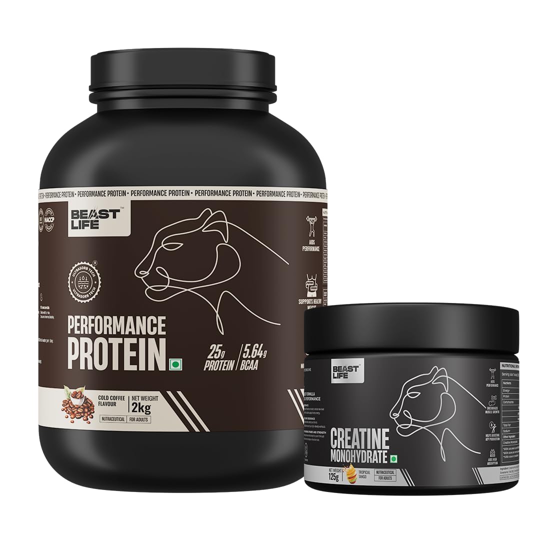 BeastLife Performance Yeast Protein Powder 2Kg with Creatine Monohydrate 125g | 25g Protein | Cold Coffee, Tropical Tango| Smooth & Light, Easy to Digest with Ultrasorb Tech-image-16
