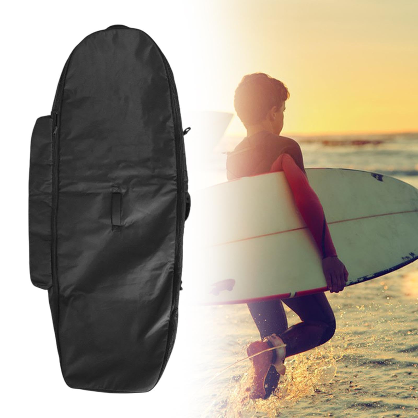 kowaku Surfboard Backpack Jet Powered Surfboard Bag with Zipper Protection Cover Water Resistant with Wheels Surfboard Storage Bag