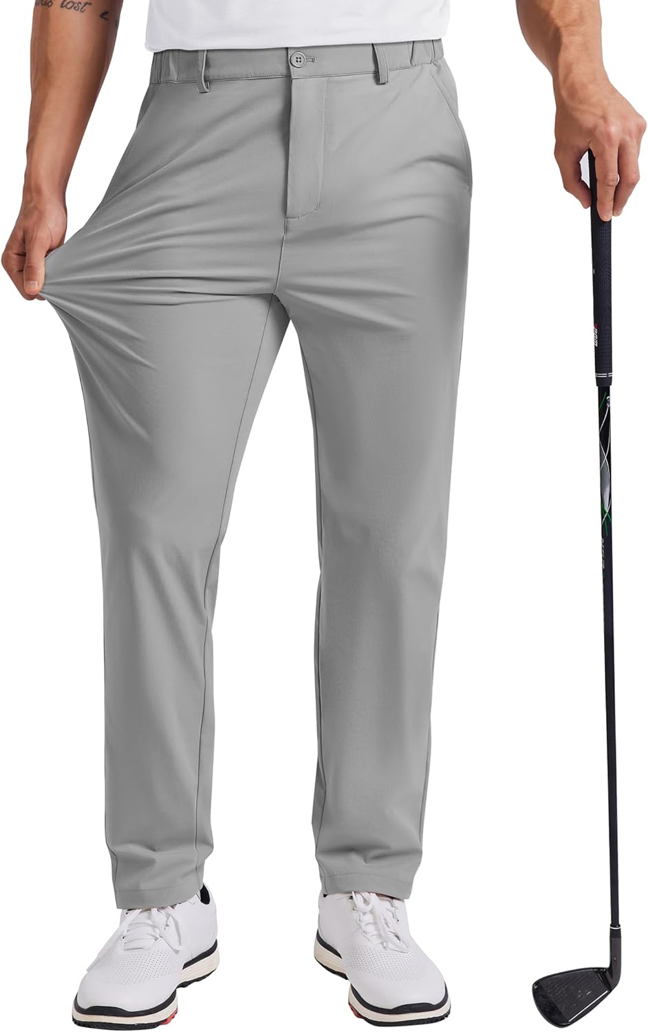 COOFANDY Mens Golf Pants 30"/32"/34" Stretch Work Dress Pants Lightweight Quick Dry Comfy Trousers with 4 Pockets