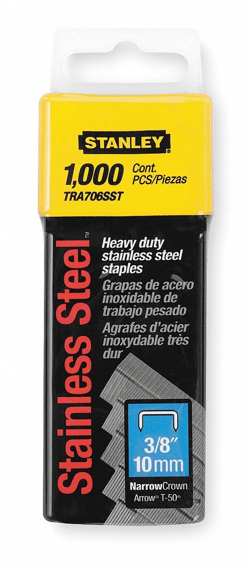 Stanley TRA706SST - Grapadora de corona estrecha de acero inoxidable de 3/8 pulgadas
