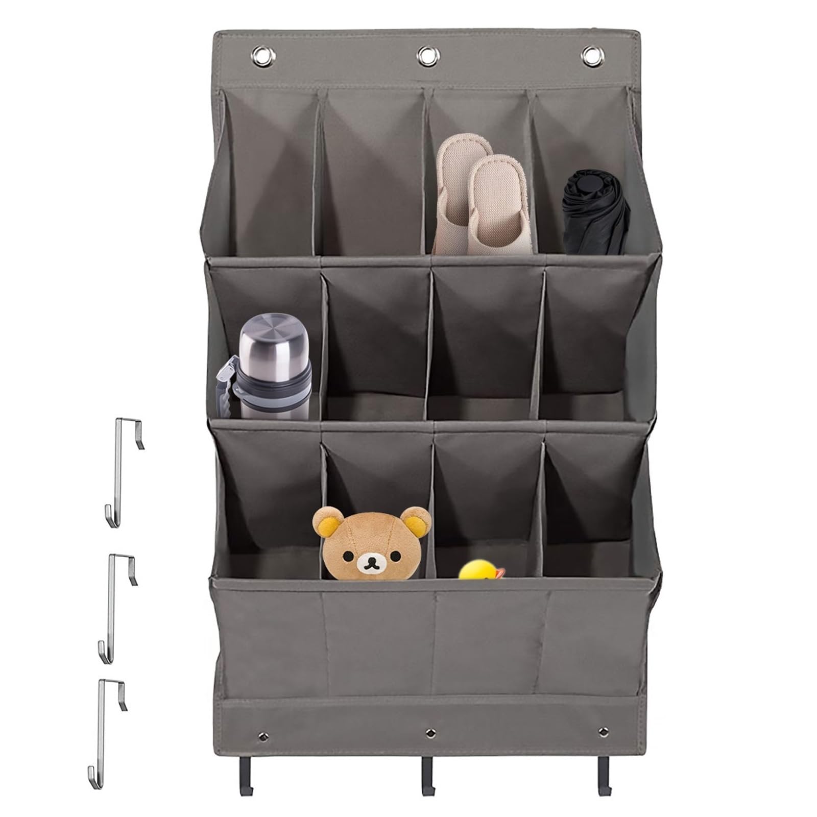 Zapatero De Pared Organizador de zapatos con 12 bolsillos grandes, organizador colgante, ahorra espacio, colgado sobre la puerta, detrás del armario, bolsas almacenamiento