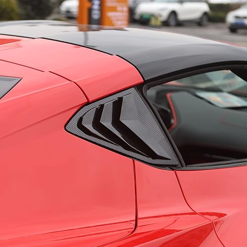 Miniatura 4 de Rejilla de ventana lateral de fibra de carbono con cubierta de ventilación para Chevrolet Corvette C8 Coupé 2020-2025 (fibra de carbono)