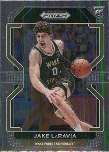 2022-23 Panini Prizm Draft Picks #87 Jake LaRavia Wake Forest Demon Deacons RC Rookie Basketball Trading Card