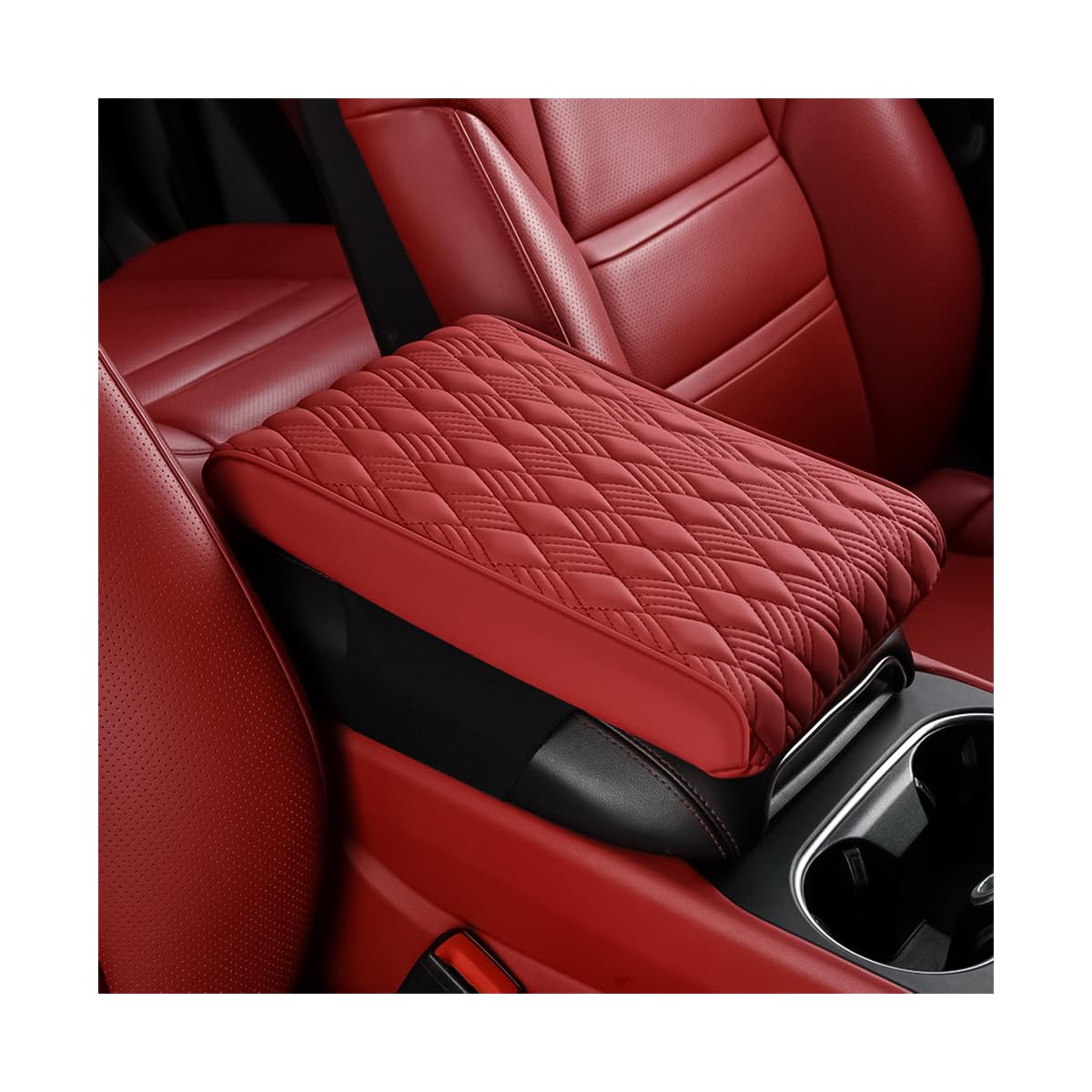 Bittwee Car Center Console Cover, Leather Waterproof Auto Arm Rest Box Cover, Memory Foam Armrest Cushion Protection Pad, Hand Rest Pillow with Height