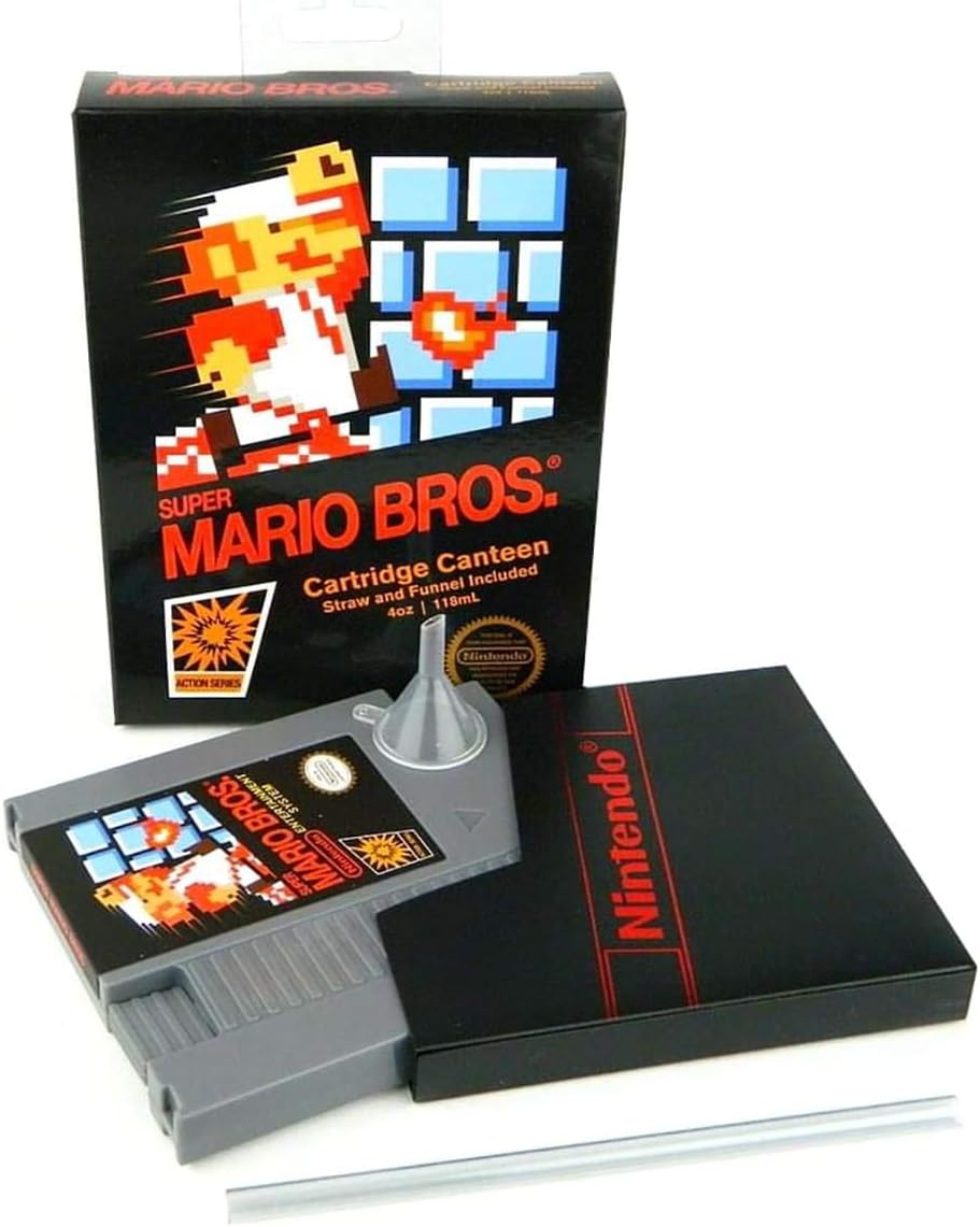 Super Mario Bros NES Cartridge 5 Ounce Flask | Licensed Nintendo Merchandise | Novelty Beverage Holder | Perfect Drinking Gift For Birthdays, Holidays, Graduation, Bachelor And Bachelorette Parties