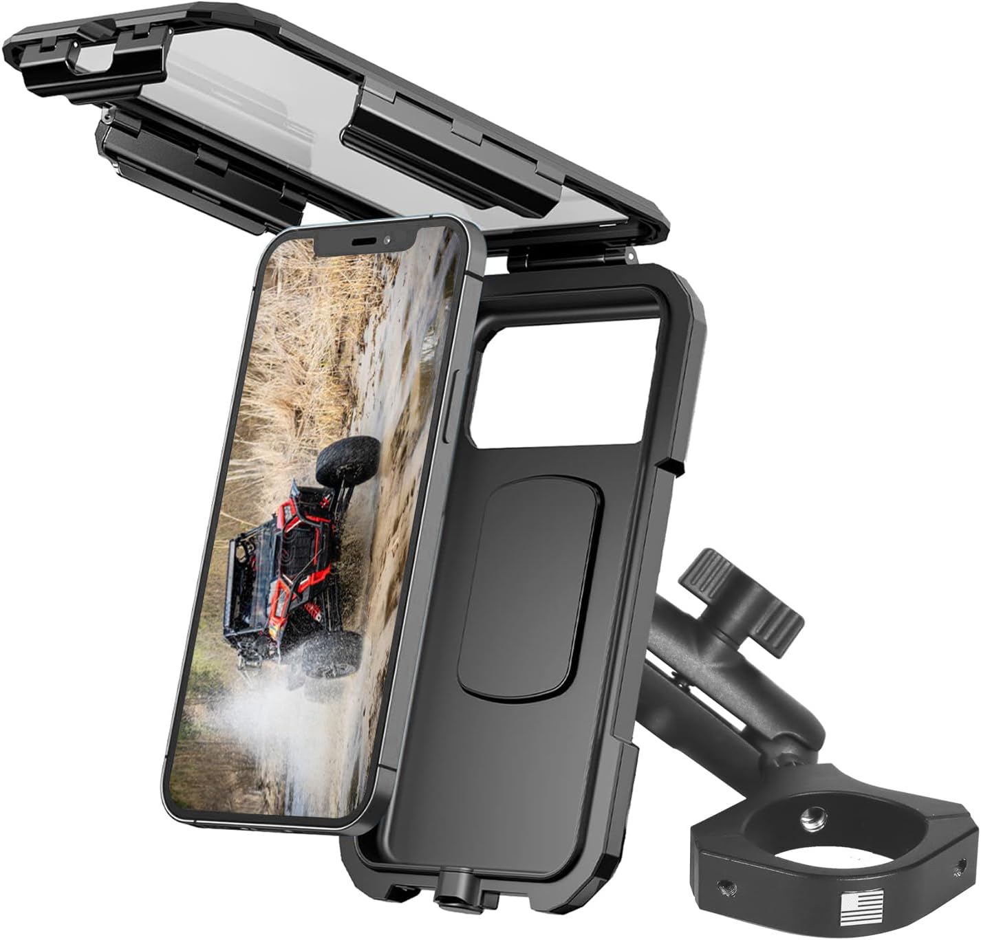 Hamdril UTV Phone Mount with Waterproof Protector, 360