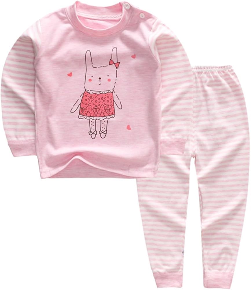 YANWANG 100% Organic Cotton Baby Boys Girls Pajamas Set Long Sleeve Sleepwear(2-3T,Pattern 3)