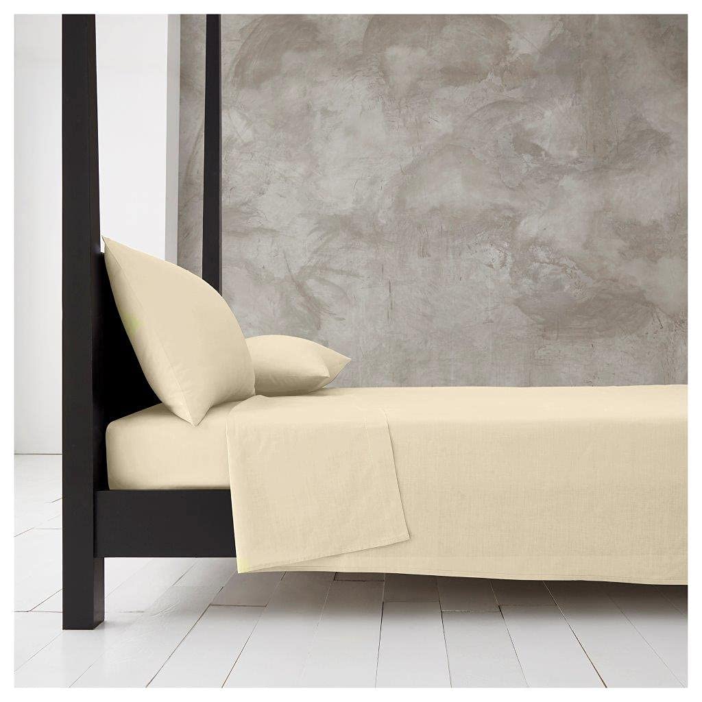 Gc Gaveno Cavailia Cream Easy Care Flat Sheets Double - Breathable Bed Sheet Double - Fade Resistant Flat Double Bed Sheets,