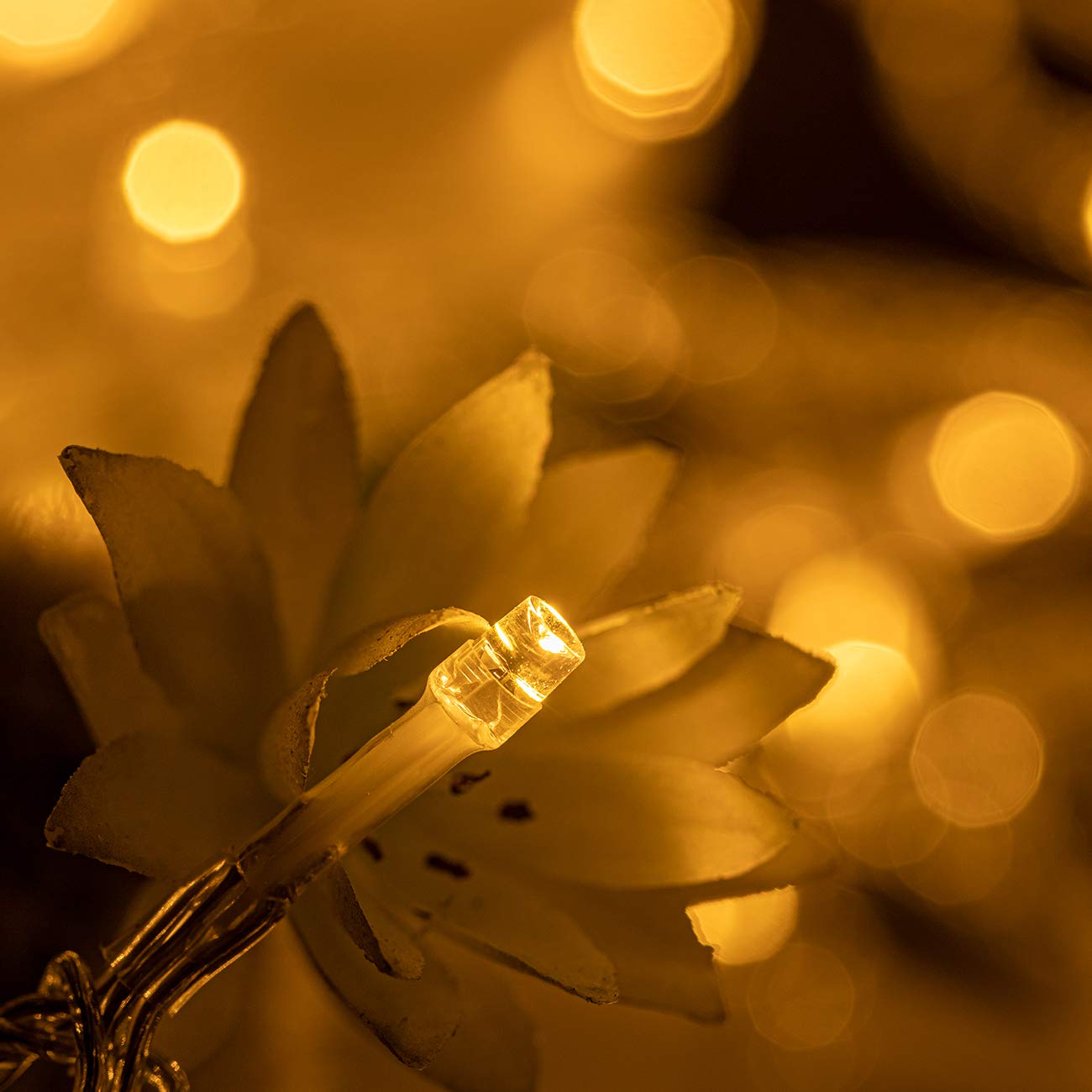 Guirnalda de 200 luces LED para interiores de 66 pies, con 8 modos extensibles, para interiores y exteriores, boda, cumpleaños, árbol de Navidad, decoración de jardín (blanco cálido) 4