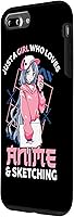 Vista 2 de iPhone 7 Plus8 Plus Anime Gift Just A Girl Who Loves Anime and Sketching Estuche para dibujo