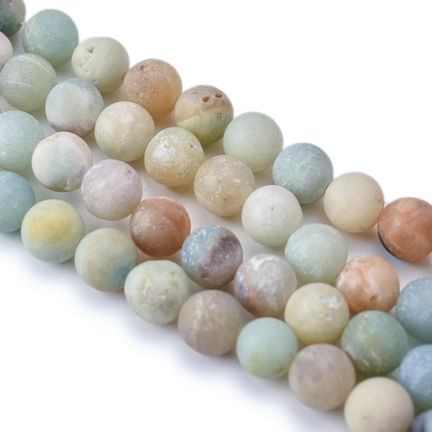 Asingeloo Natural Stone Beads Crystal Energy Stone Healing Power for Jewelry Making DIY Handmade Crafts (6mm, Matte Amazonite) — image 1