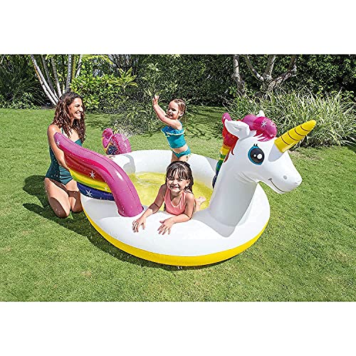 Image of MAJIK Inflatable Unicorn Pool Float for Kids and Adults Water Play Centre for Pool Party Unicorn Water Ride-On for Summer Fun Pack of 1