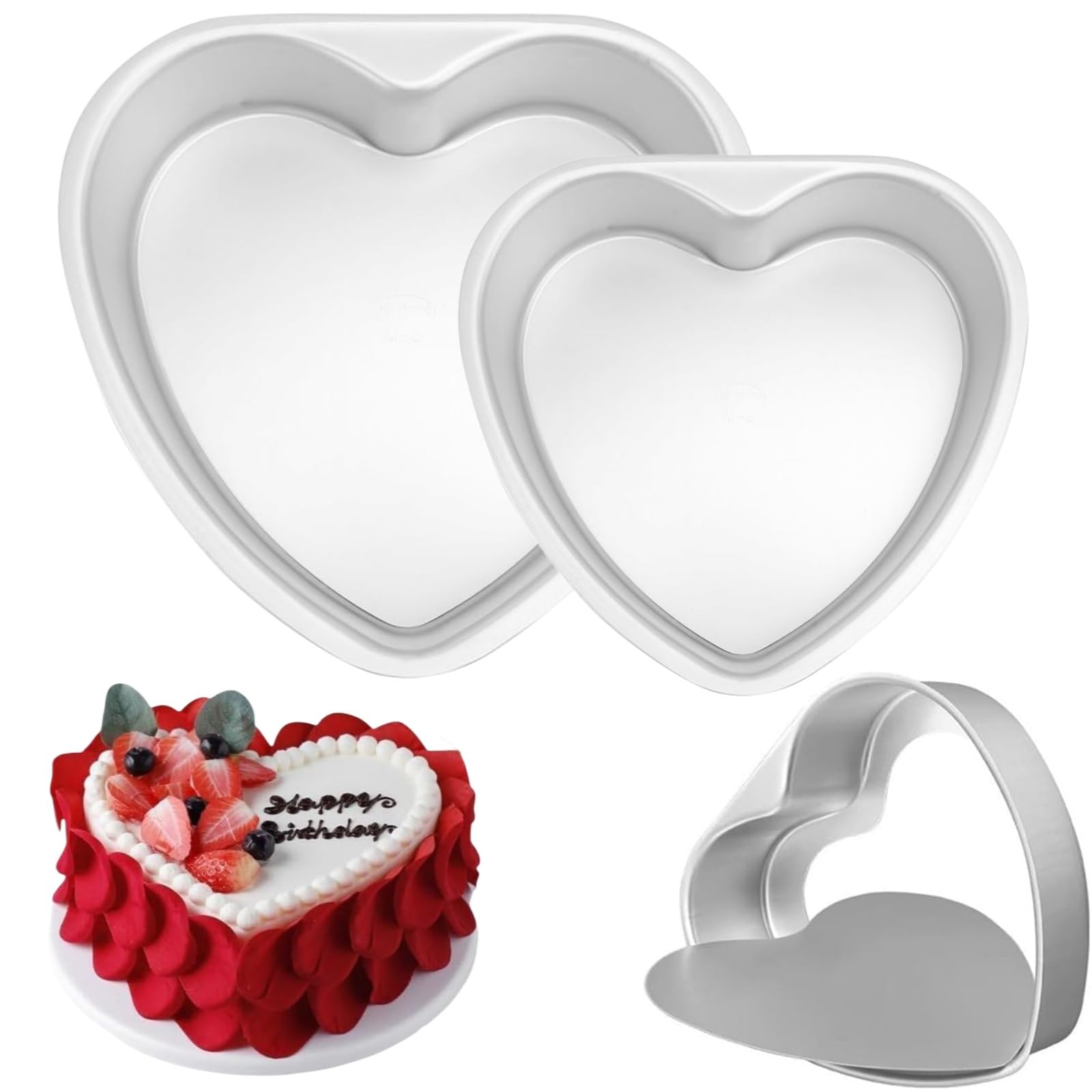 Moldes en forma de corazón antiadherentes para hornear pasteles en San Valentín