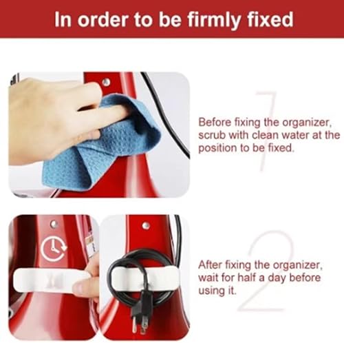 Miniatura 6 de Organizador de cables para electrodomésticos de cocina, paquete de 12 unidades, estantes para envolver cables, organizador de cables, soporte de