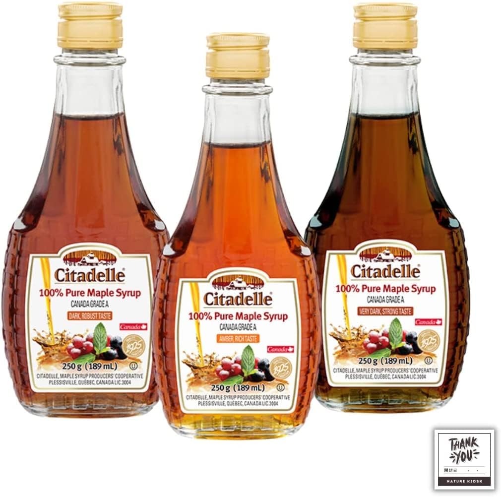 Amazon メープルシロップ 3種セット (アンバー リッチ・ダーク ロバスト・ベリーダーク ストロング）250g×3 シタデール