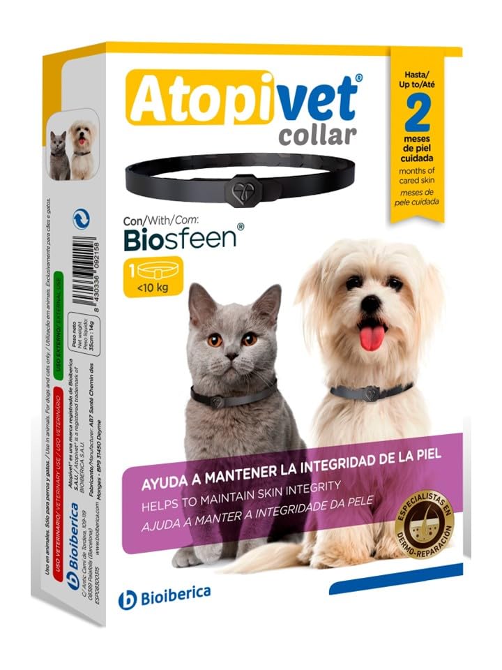 Bioiberica Atopivet Collar for Small Dogs and Cats 35 cm, Lemon Tree