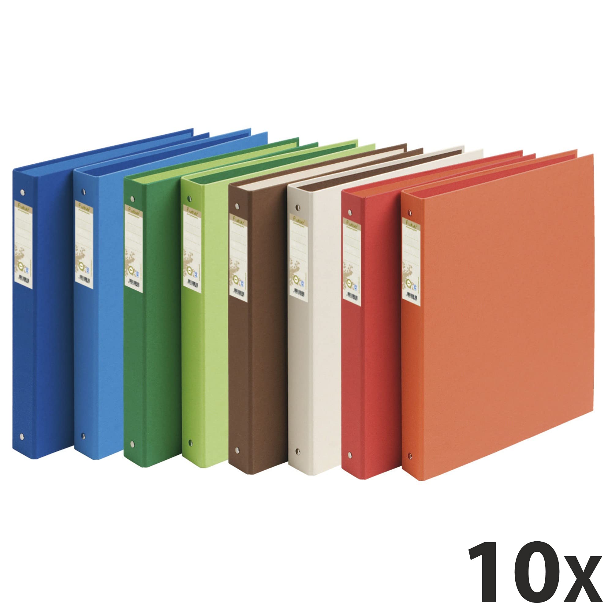 Exacompta 51980E Ringbuch (Recycling-Karton, 4 Ringe, Rücken 40mm, DIN A4) 10er Pack zufällige farben