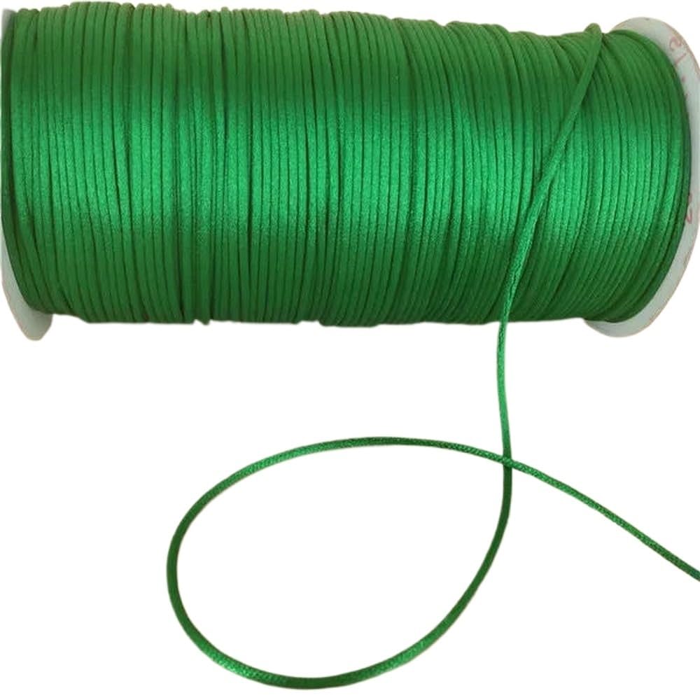 Sznurki do koralików, Pleciony sznurek do makramy 2mm wielokolorowy 10-225m(Emerald Green 233,225meters whole roll)