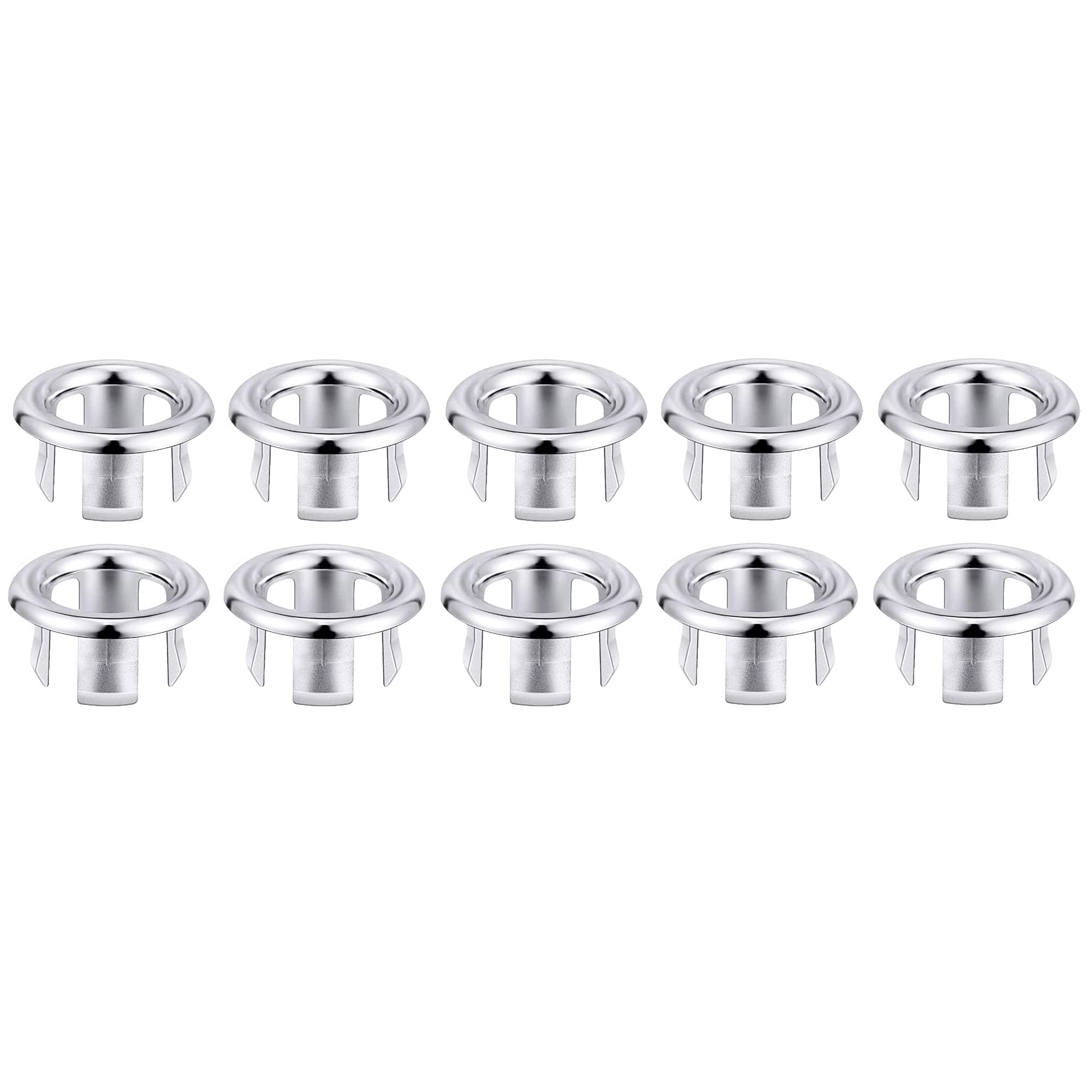 Hsthe Sea Sink Overflow Ring, 10 PCS Sink Hole Replacement Overflow Hole, Round Basin Overflow Trim, Sink Hole Cap, Drain Cap Cover Insert in Hole, for Bathtub, Kitchen, Sink