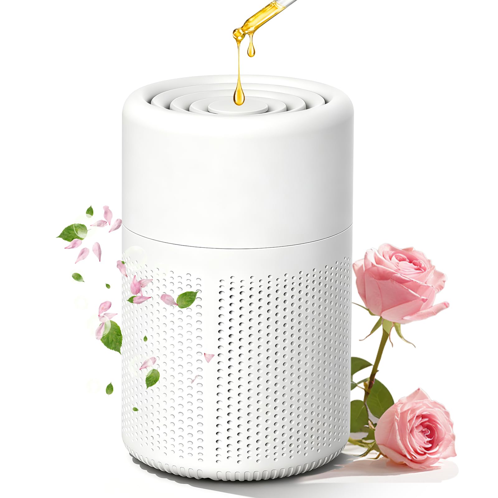 Weiongppy Air Purifier for Home, Quiet Small Air Cleaner with H13 HEPA Filter & Fragrance Sponge, Portable Silent Smoke Remover for Bedroom, Office, Smoke, Allergies, Dust, Odor, Pet Dander