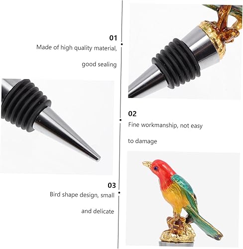 Miniatura 4 de TIDTALEO 1pc Cork Wine Bottle Tops Vaccum Sealer Wine Bottle Toppers Bird Bottle Stopper Stoppers Beverage Pourer Vacuum Wine Pourer Animal