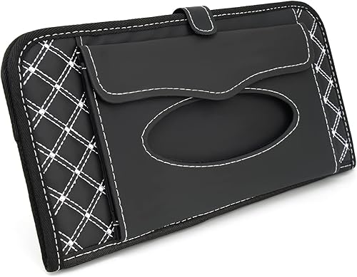 Miniatura 3 de Estuche de almacenamiento para CD de automóvil, organizador de visera solar para automóvil, camioneta, SUV con servilletas gratis, pertenencia