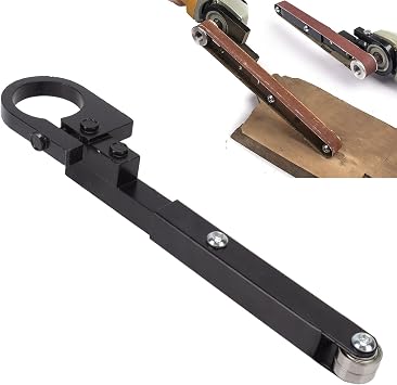 AYNEFY Angle Grinder Belt Sander Attachment, Adapter Pipe Tube Bracket Accessory, Grinder Bearing Sanding Tool for Polishing Removal