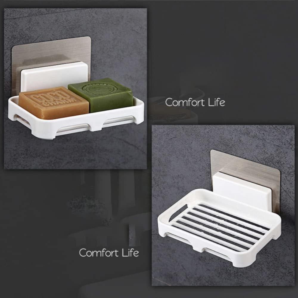 Jabonera, Jabonera montada en la Pared, cajón, Soporte de Drenaje, Caja Almacenamiento Esponja Cocina, Ahorro jabón, fácil Limpieza(Pink)