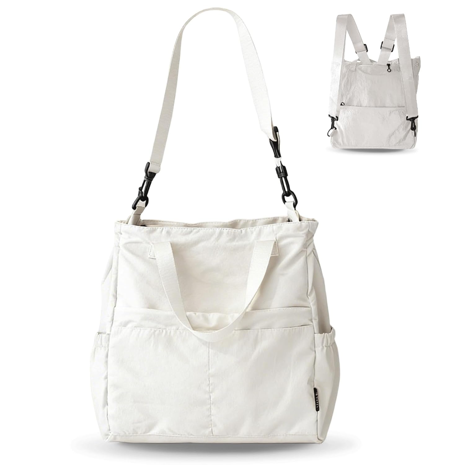 Bolsa tiracolo feminina de viagem com compartimento para laptop, mochila de ginástica, bolsa conversível de ombro, Bege, carry on, Bolsa de viagem 3 em 1: mochila, bolsa…