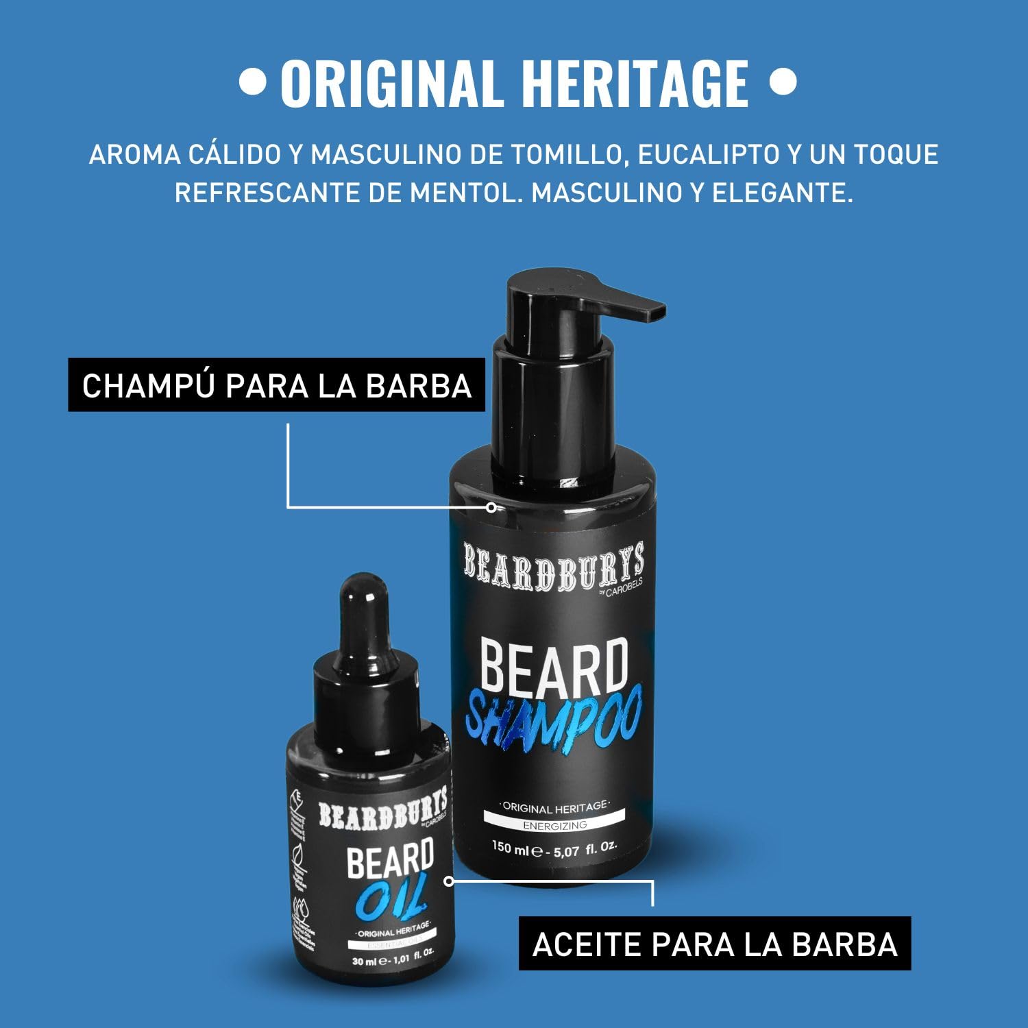 Beardburys - Kit per la cura della barba, da uomo, professionale, shampoo per barba, olio per barba, beauty case, aroma classico, vegano, regali originali per uomo