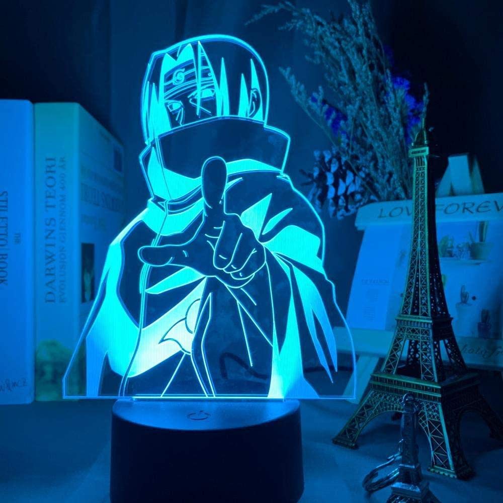 3D Illusion Lamp 3D Lamp Anime Naruto Itachi Uchiha Figure Nightlight Child Bedroom Decor Cool Birthday Gift Colorful LED Night Light Itachi