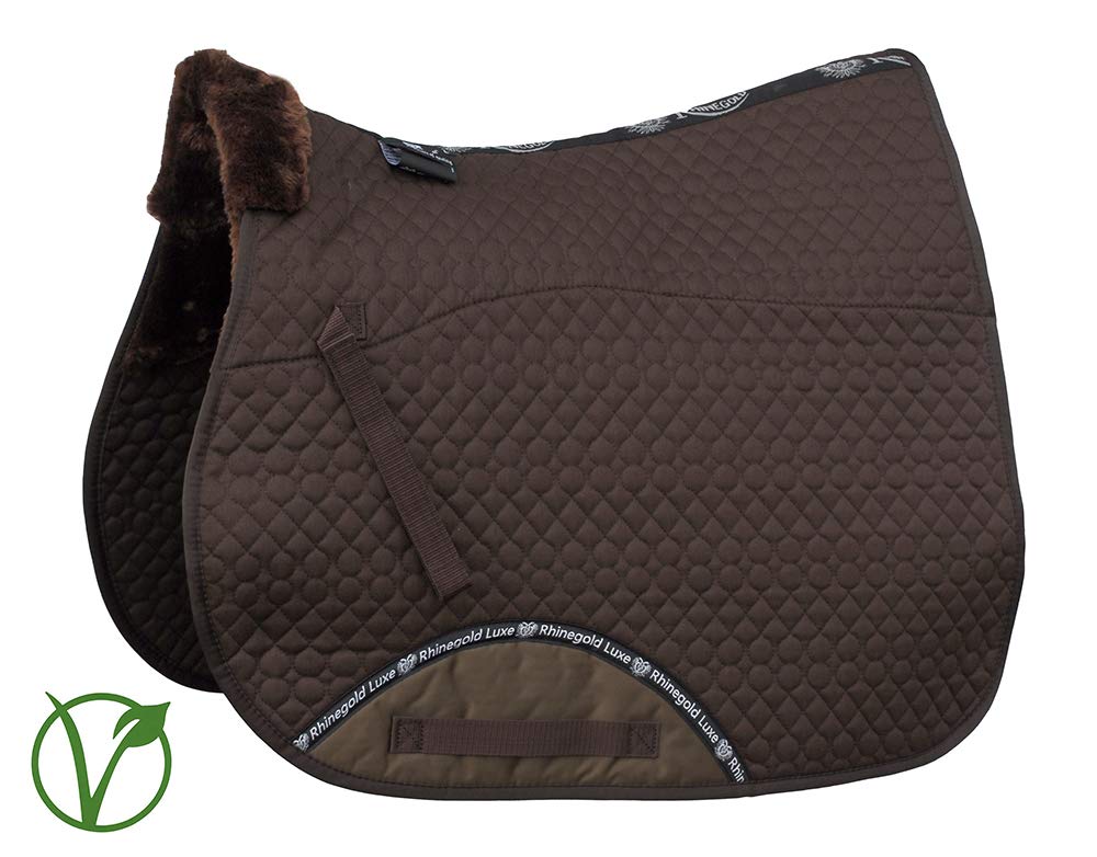Rhinegold Unisex's 456-P-BRN/BRN Luxe Fur Lined Saddle Cloth, Brown/Brown, Pony