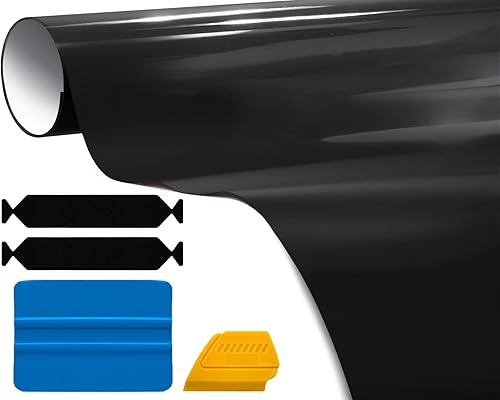 Miniatura 3 de 3M - Rollo de vinilo para automóvil (negro satinado, 5 pies x 5 pies) con herramientas