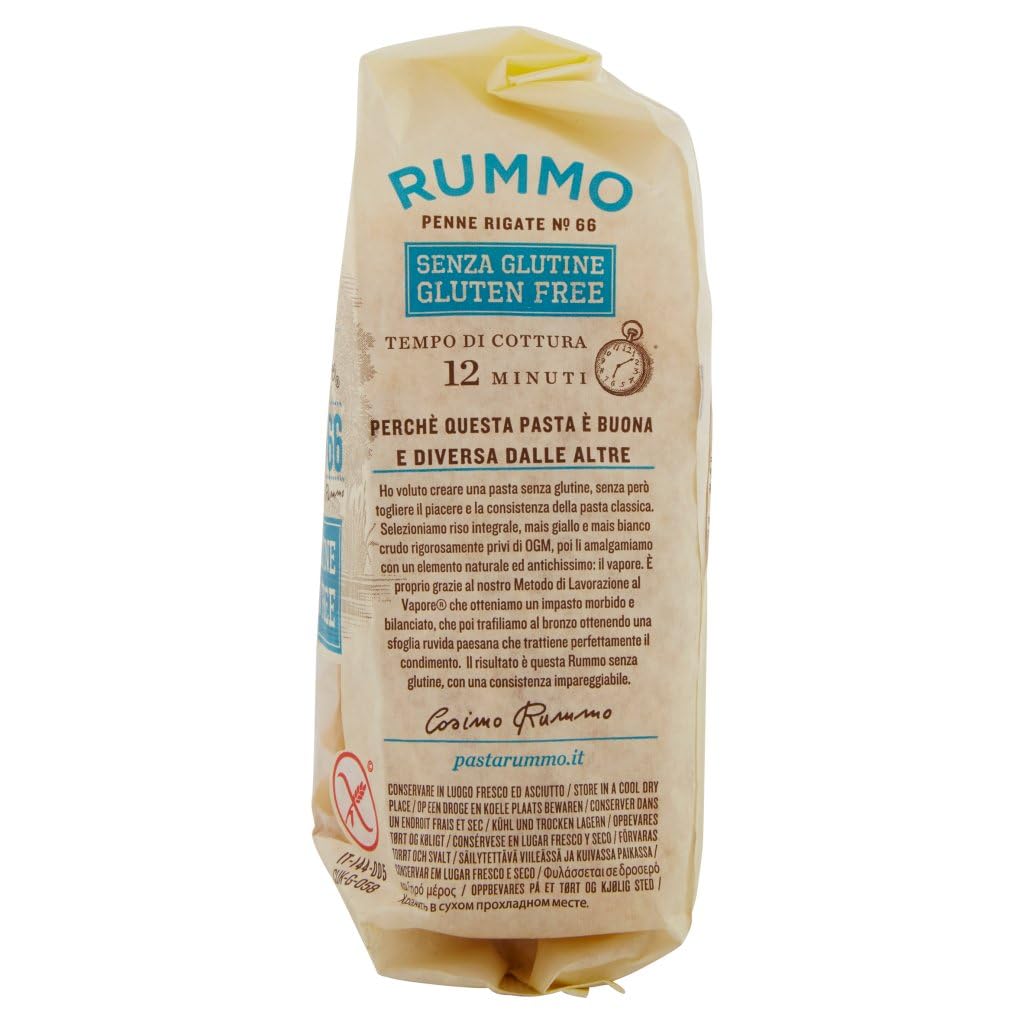 Italian Gourmet Pasta Penne Rigate N66 senza Glutine, glutenfrei 20 x 400g | Mais-Reis-Rezeptur, trafilata al bronzo, hält Biss und Sauce gut, ideale per, Gesamtnettogewicht 8 kg + Kostenlos Polpa 400g