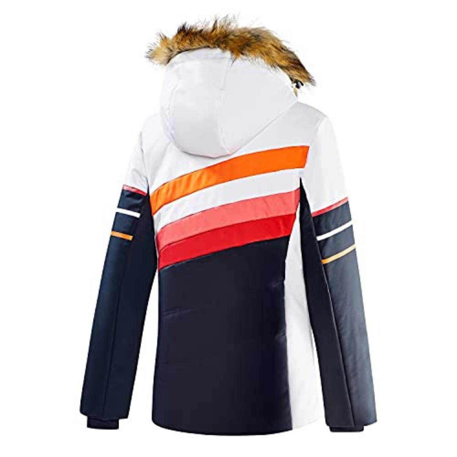Black Crevice Damen Skijacke I Damen-Skijacke Größen I Wind- & wasserdichte Damen-Funktionsjacke I wasserdichte Reißverschlusstaschen I Ski-Jacke mit Kapuze