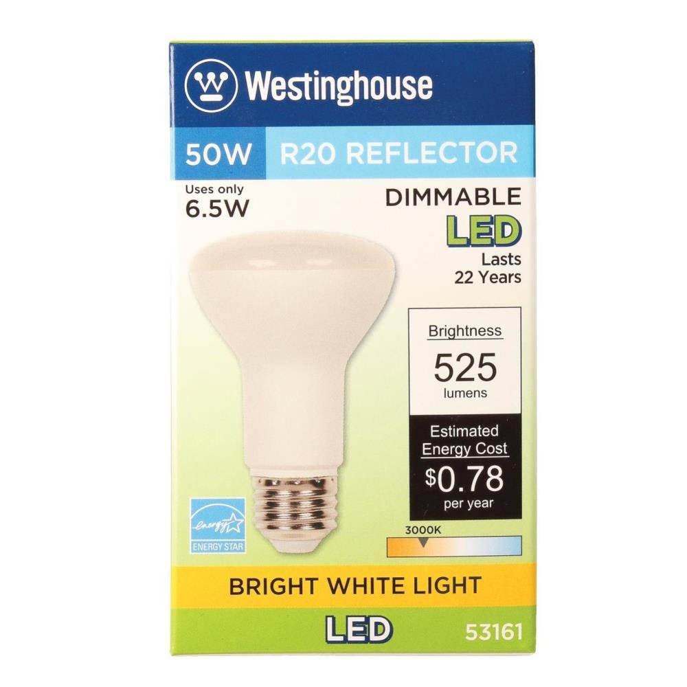 Westinghouse Lighting 53161000 50-Watt Equivalent R20 Flood Dimmable Bright White LED Light Bulb with Medium Base — view 3