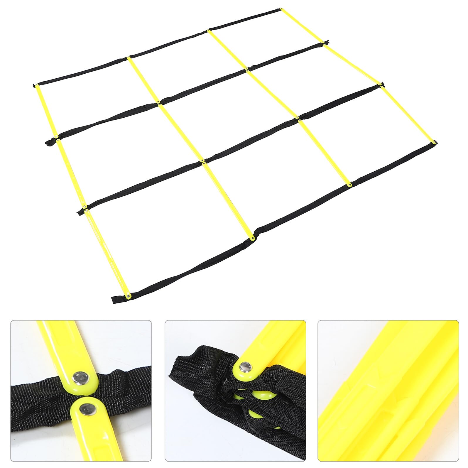 HEMOTON Escalera de Agilidad de 9 Cuadrados para Entrenamiento de Velocidad y Coordinación, Plegable y Portátil, Material Resistente para Uso al Aire Libre, Escalera Deportiva